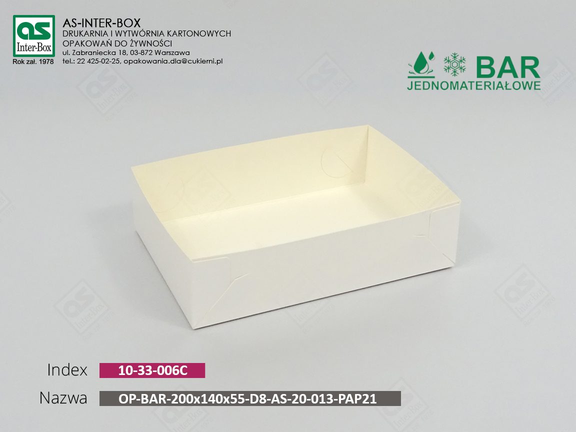 Opakowanie — 10-33-006C — OP-BAR-200/140/55-D8-AS-20-013-PAP21 — 200x140x55 mm
