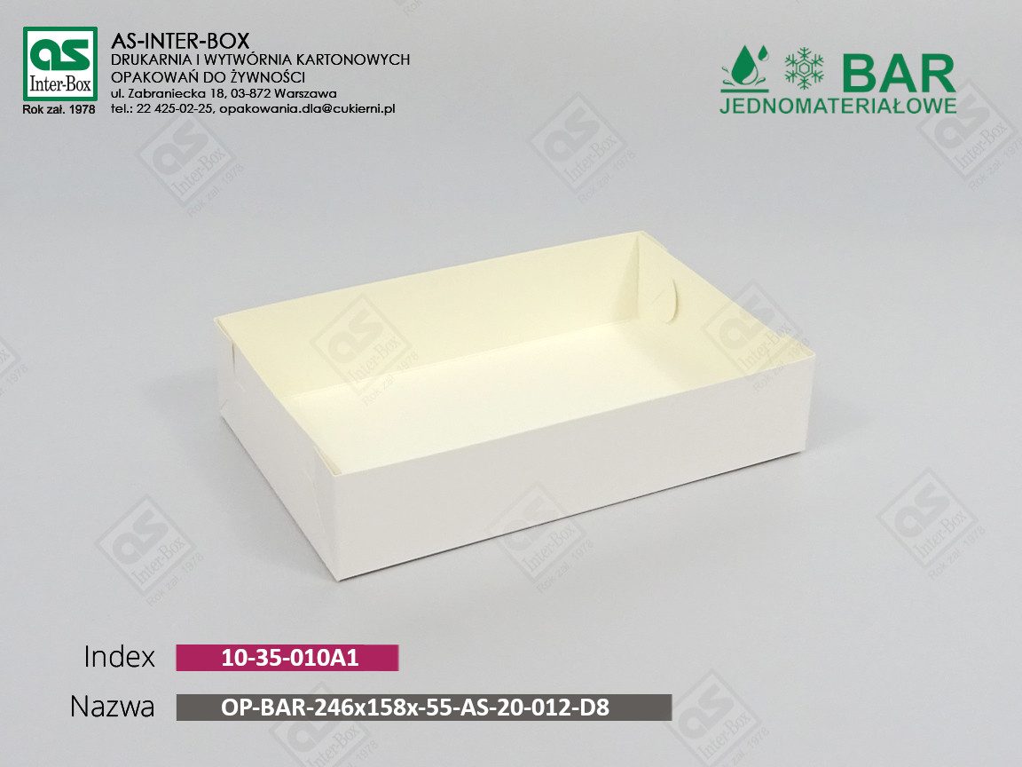 Opakowanie — 10-35-010A1 — OP-BAR-246/158/55-D8-AS-20-012 PAP21 — 246x158x55 mm