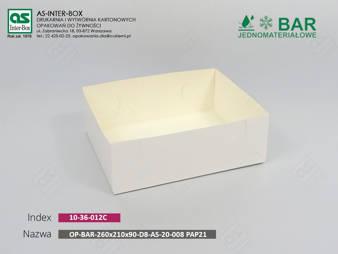 Opakowanie — 10-36-012C — OP-BAR-260/210/90-D8-AS-20-008 - PAP21 — 260x210x90 mm