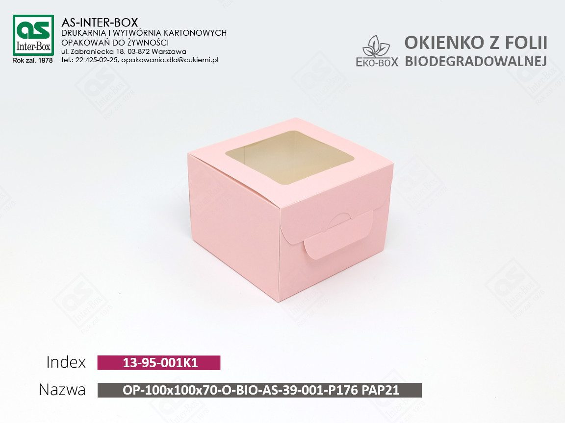Opakowanie — 13-95-001K1 — OP-100x100x70-O-BIO-AS-39-001-P176 PAP21 — 100x100x70 mm