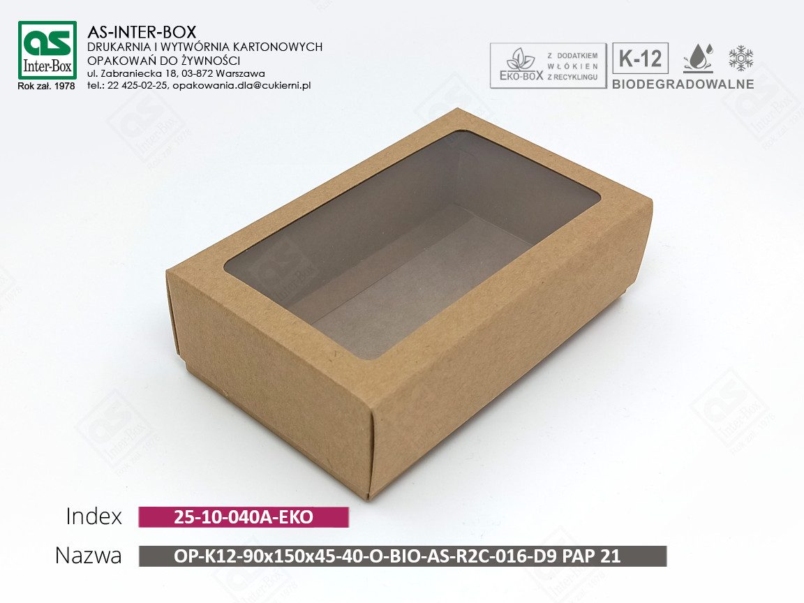 Упаковка — 25-10-040A-EKO — OP-90x150x45-40-O-AS-R2C-016-D9-PAP21 — 90x150x45 mm