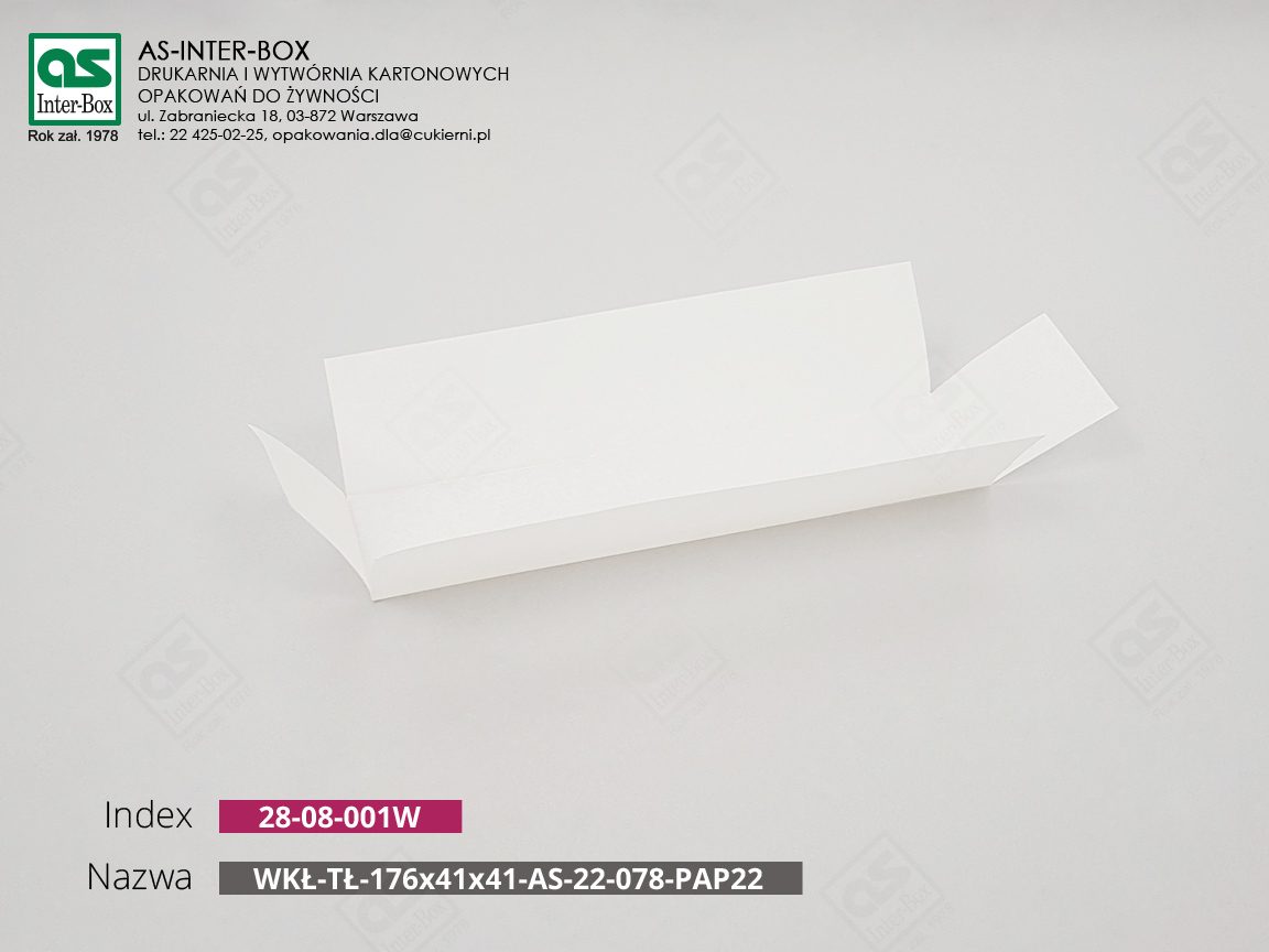Упаковка — 28-08-001W — WKŁ-TŁ-176x41x41-AS-22-078-PAP22 — 176x41x41 mm