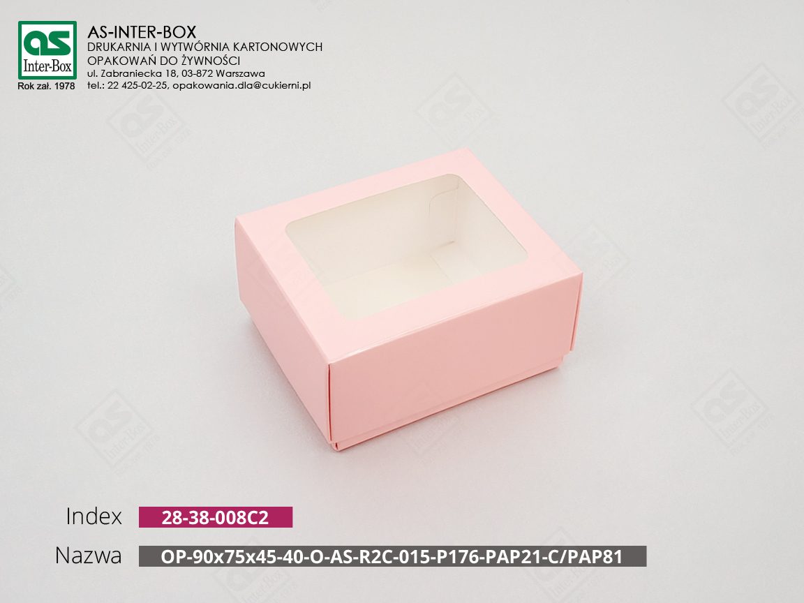 Упаковка — 28-38-008C2 — OP-90x75x45-40-O-AS-R2C-015-P176-PAP21-C/PAP81 — 90x75x45 mm