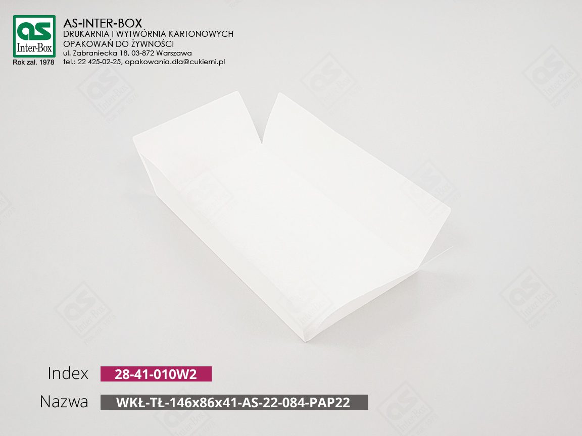 Упаковка — 28-41-010W2 — WKŁ-TŁ-146x86x41-AS-22-084-PAP22 — 146x86x41 mm