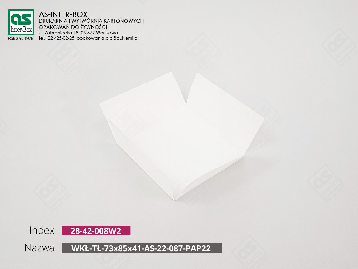 Упаковка — 28-42-008W2 — WKŁ-TŁ-73x85x41-AS-22-087-PAP22 — 73x85x41 mm