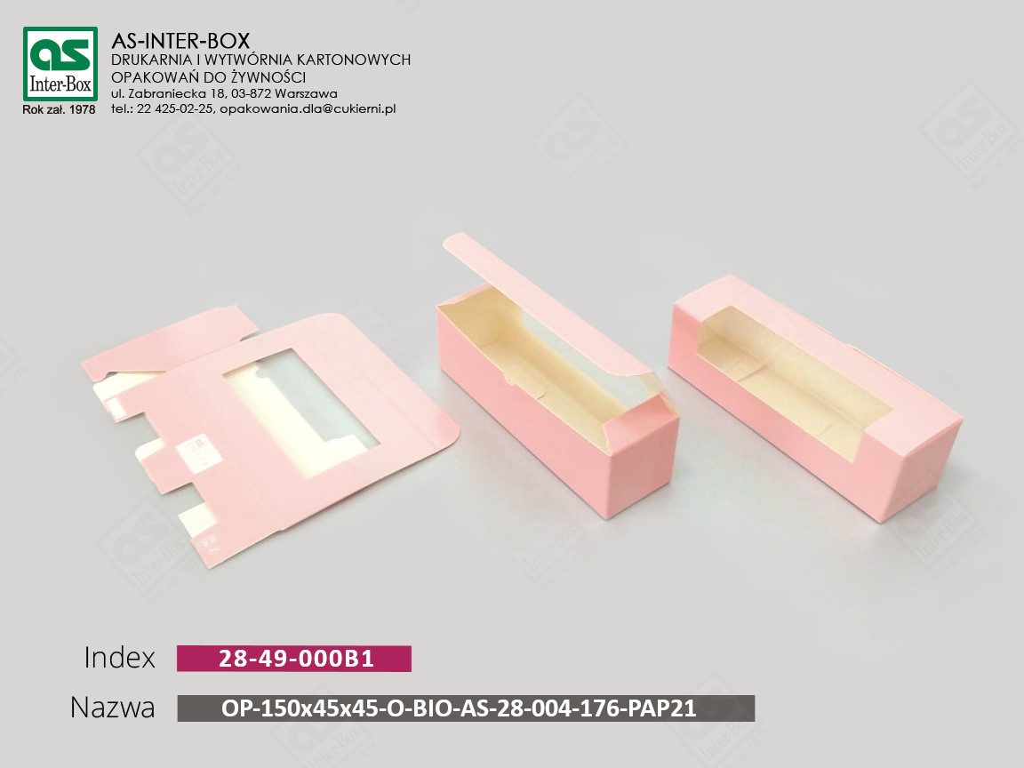 Упаковка — 28-49-000B1 — OP-150x45x45-O-BIO-AS-28-004-P176-PAP21 — 150x45x45 mm