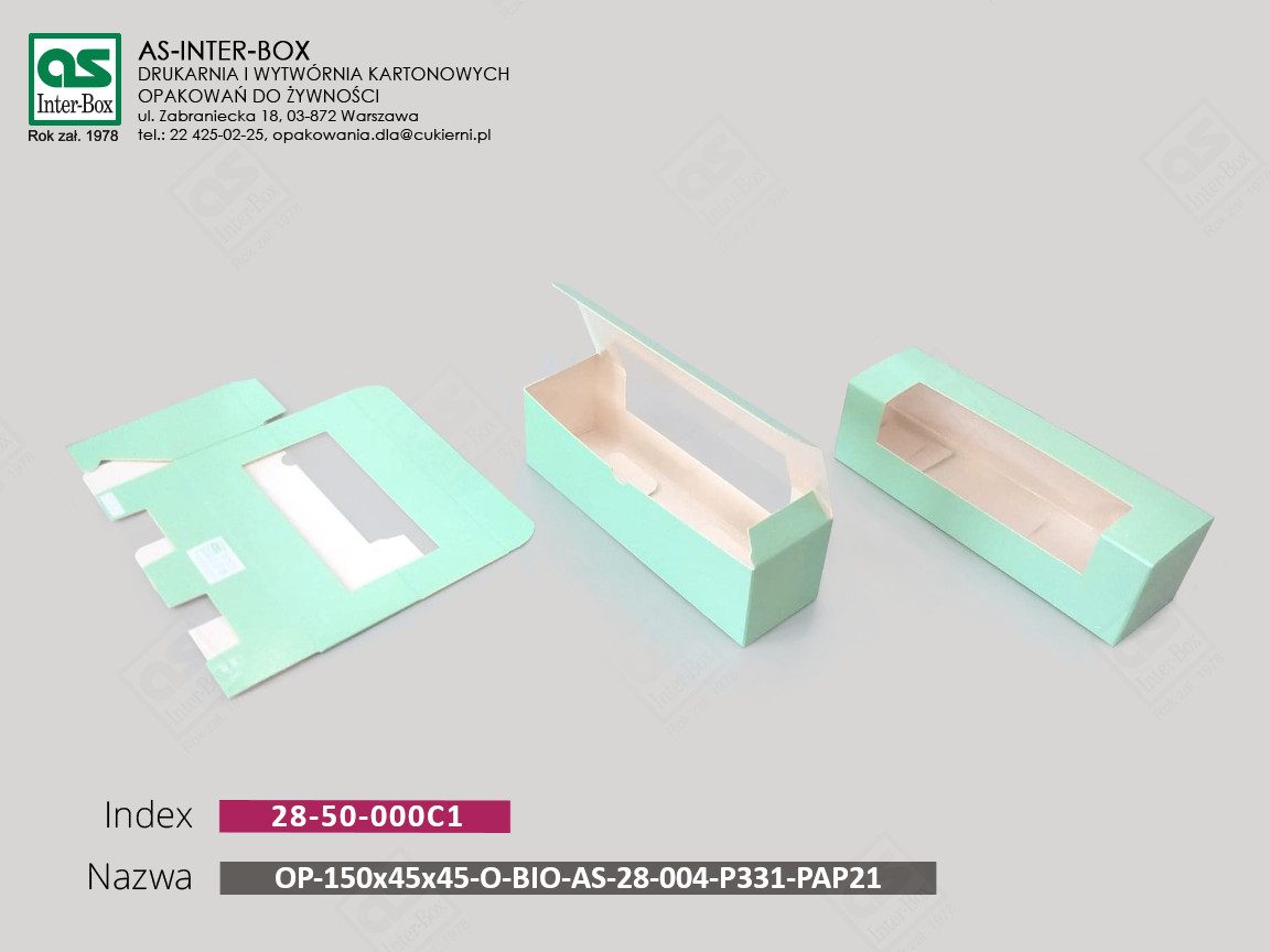 Упаковка — 28-50-000C1 — OP-150x45x45-O-BIO-AS-28-004-P331-PAP21 — 150x45x45 mm
