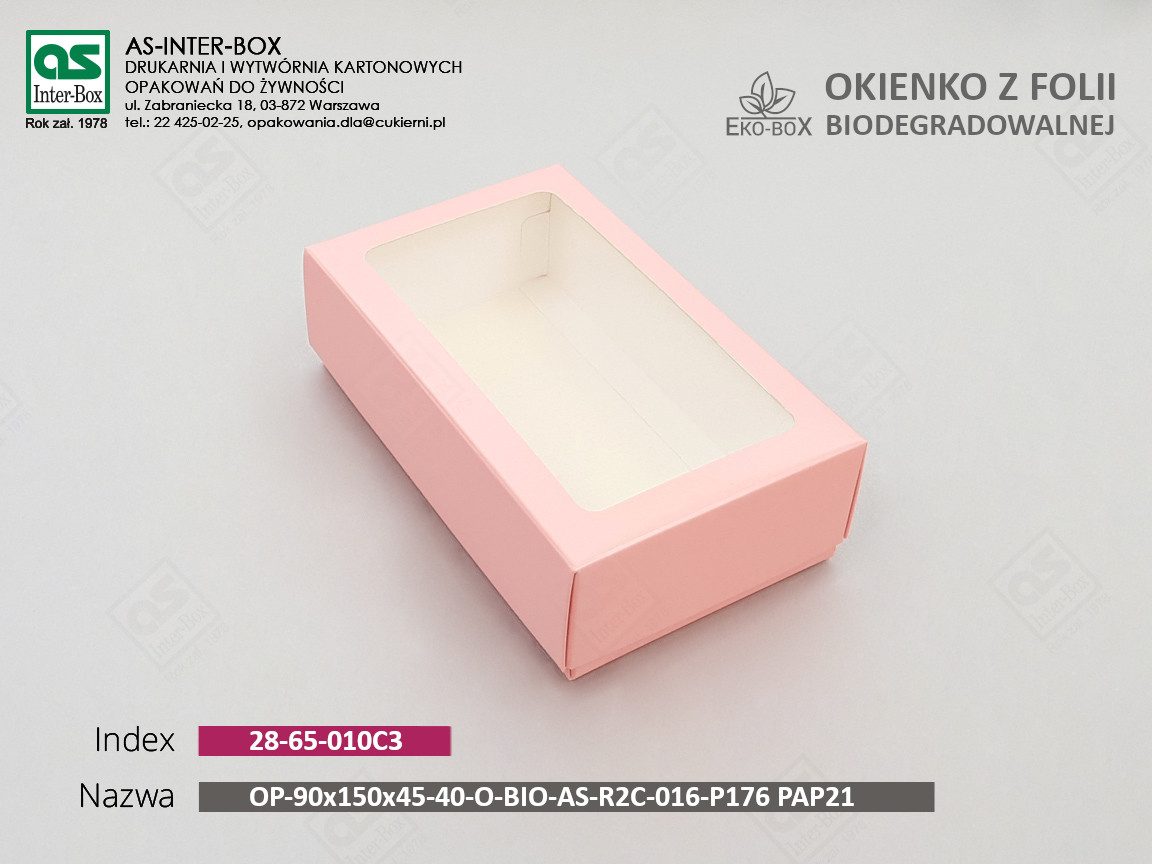 Упаковка — 28-65-010C3 — OP-90x150x45-40-O-BIO-AS-R2C-016-P176-PAP21 — 90x150x45 mm