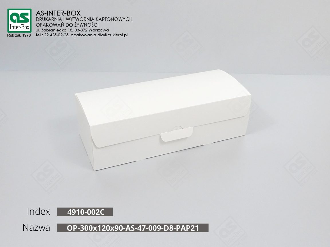 Opakowanie — 49-10-002C — OP-300/120/90-AS-47-009-D8-PAP21 — 300x120x90 mm