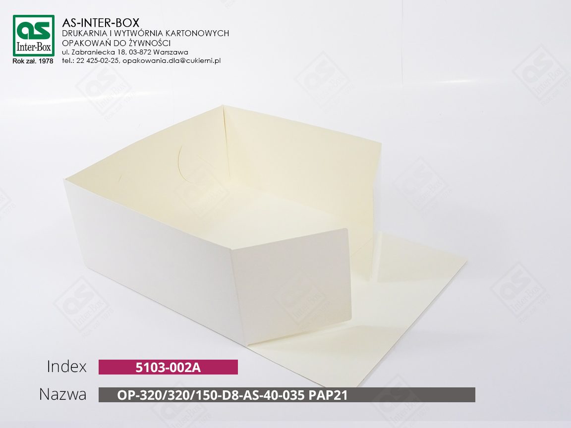 Opakowanie — 51-03-002A — OP-320/320/150-D8-AS-40-035 PAP21 — 320x320x150 mm