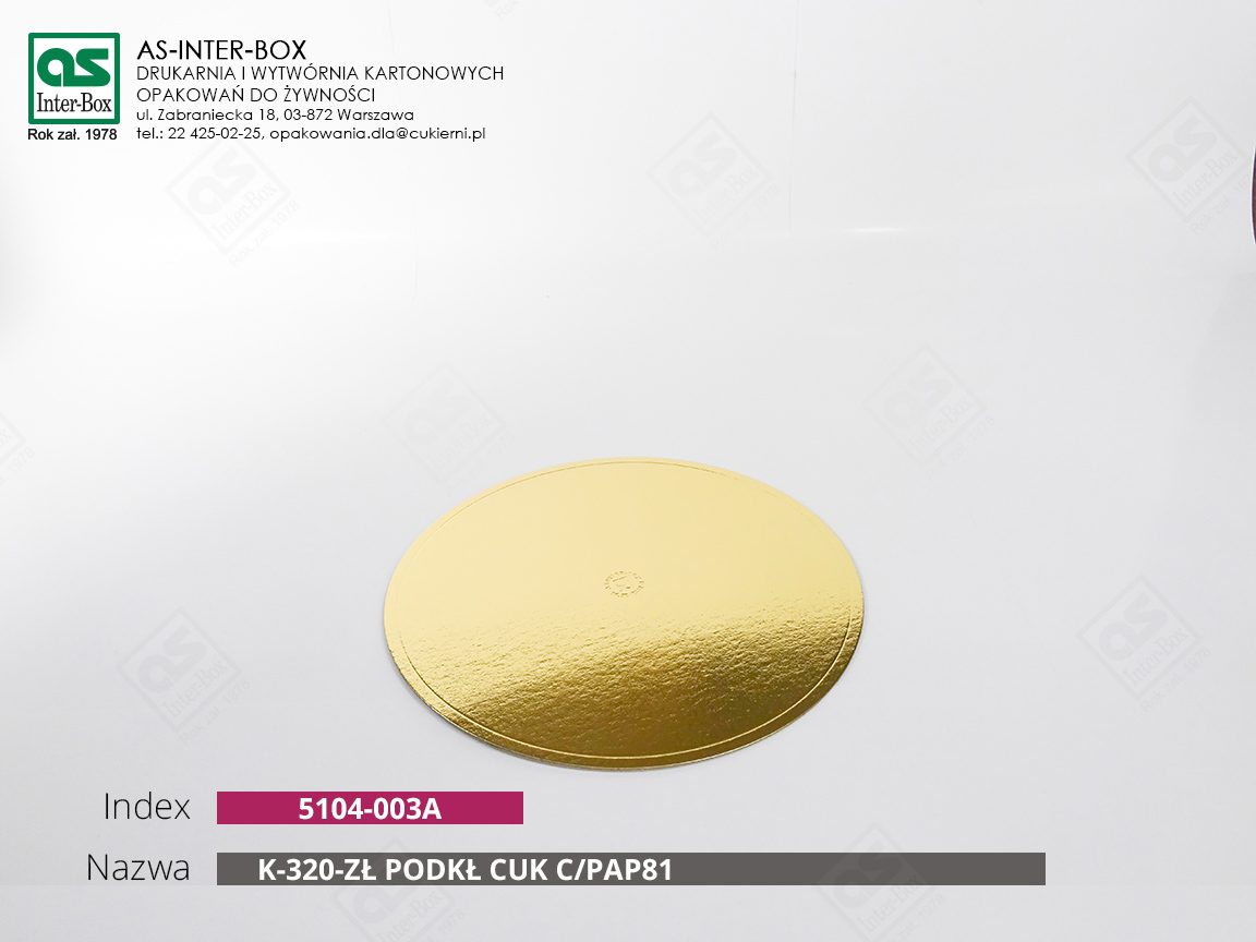 Opakowanie — 51-04-003A — K-320-ZŁ C/PAP81 — śr. 320 mm