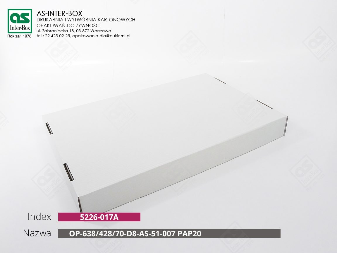 Opakowanie — 52-26-017A — OP-638/428/70-D8-AS-51-007 PAP20 — 638x428x70 mm