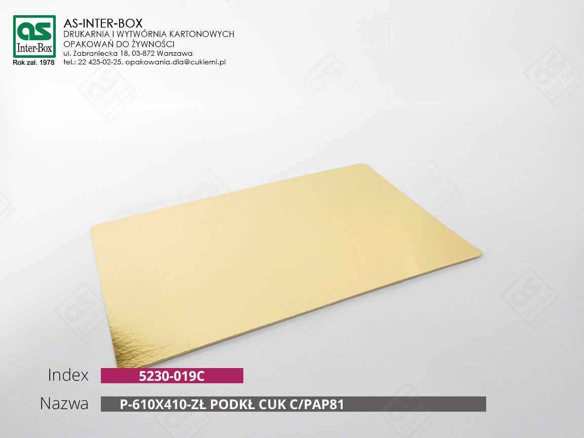 Opakowanie — 52-30-019C — P-610x410-ZŁ C/PAP81 — 610x410 mm