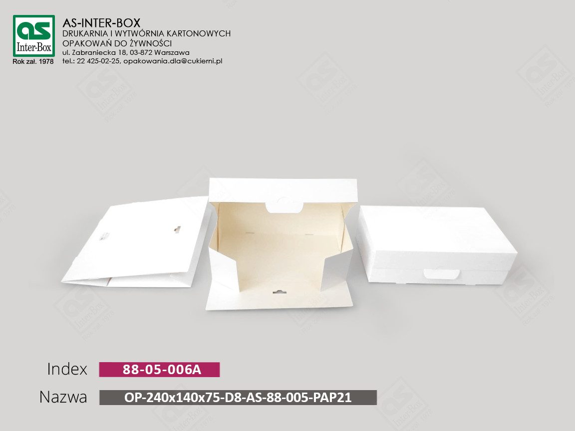 Opakowanie — 88-05-006A — OP-240x140x75-AS-88-005-D8 PAP21 — 240x140x75 mm
