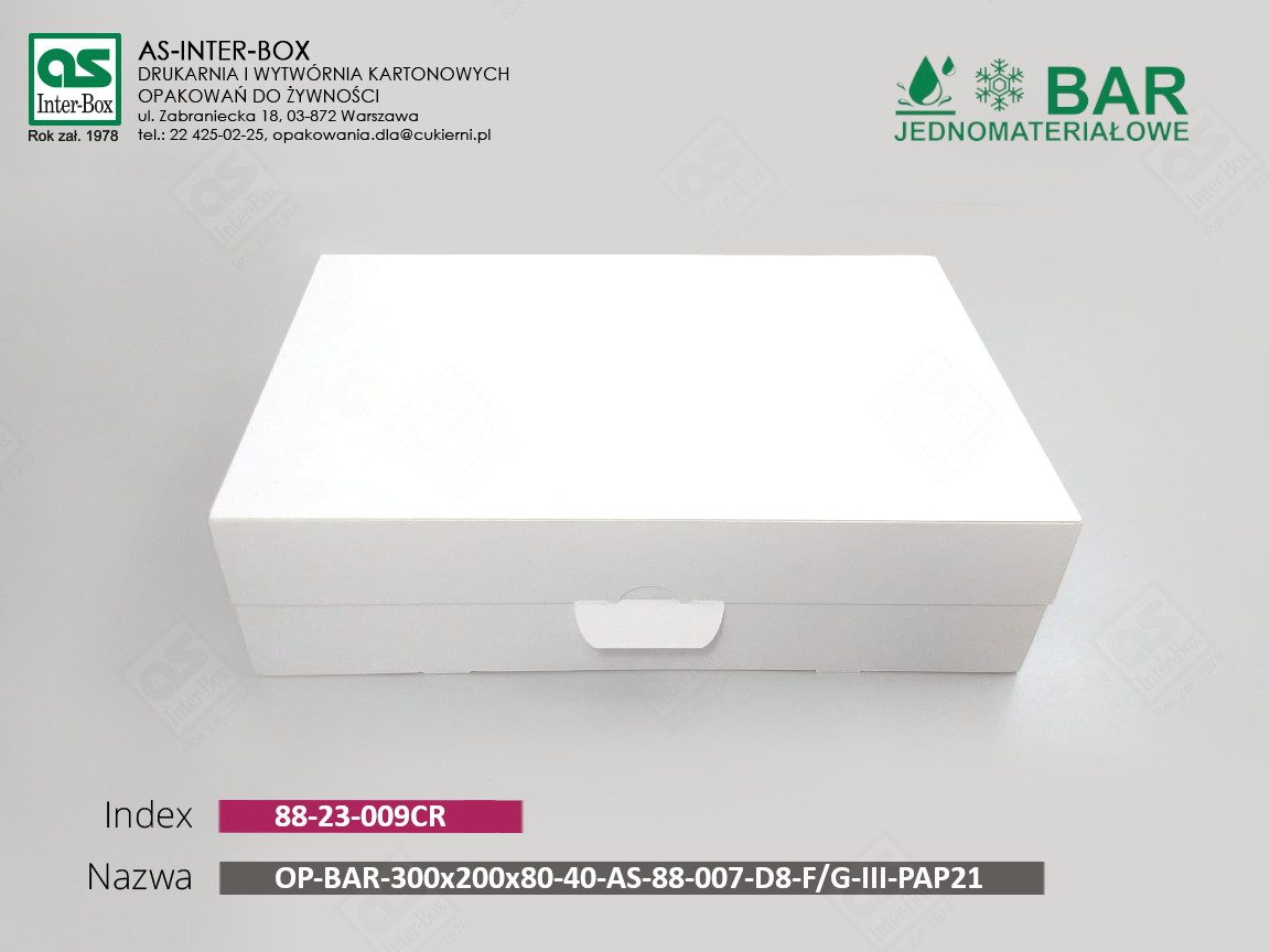 Opakowanie — 88-23-009CR — OP-BAR-300/200/80-40-AS-88-007-D8-PAP21 — 300x200x80 mm