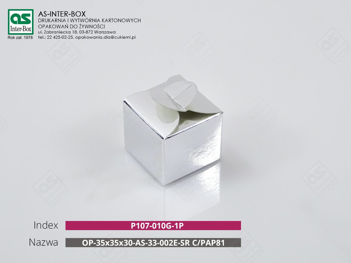 Opakowanie — P1-07-010G-1P — OP-35/35/30-AS-33-002E-SR-C/PAP81 — 35x35x30 mm
