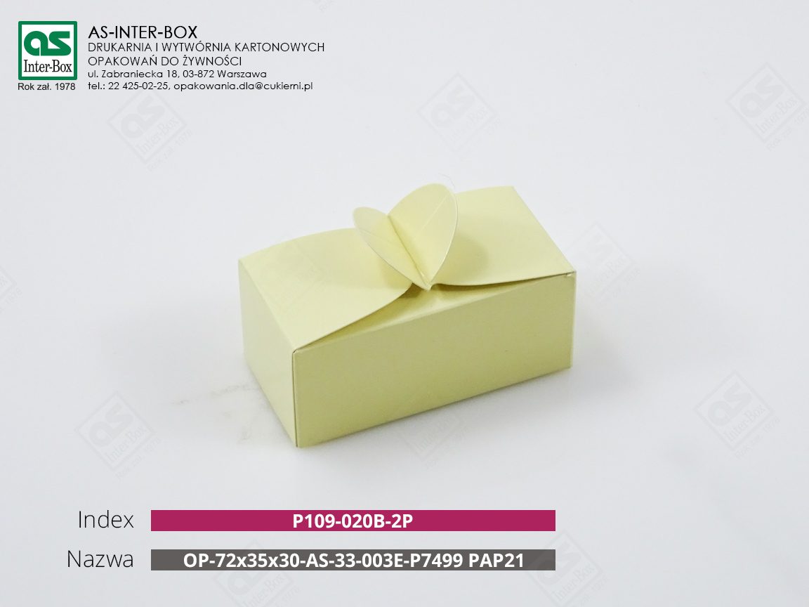 Opakowanie — P1-09-020B-2P — OP-72/35/30-AS-33-003E-P7499-PAP21 — 72x35x30 mm