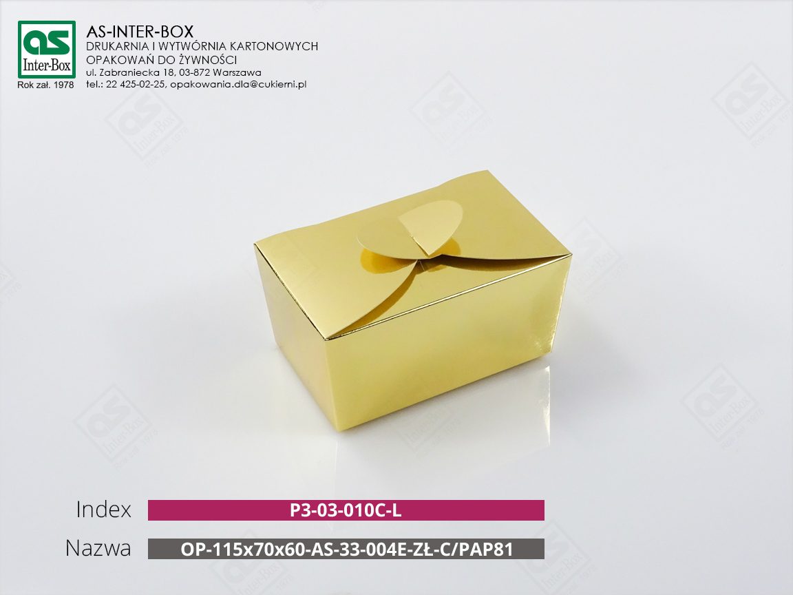 Opakowanie — P3-03-010C-L — OP-115/70/60-AS-33-004E-ZŁ-C/PAP81 — 115x70x60 mm