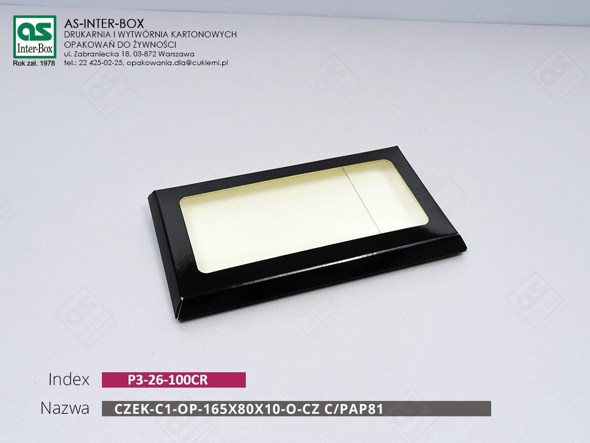 Opakowanie — P3-26-100CR — CZEK-C1-OP-165x80x10-O-CZ C/PAP81 — 165x80x10 mm