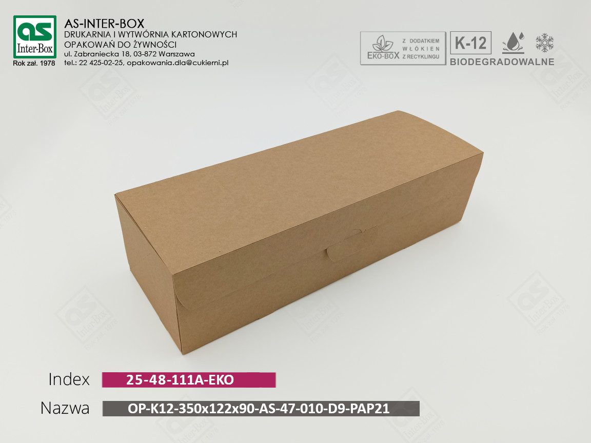 Упаковка — 25-48-111A-EKO — OP-K12-350x122x90-AS-47-010-D9-PAP21 — 350x122x90 mm