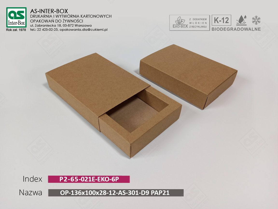 Упаковка — P2-65-021E-EKO-6P — OP-136/100/28/12-AS-301-D9 PAP21 — 136x100x28 mm